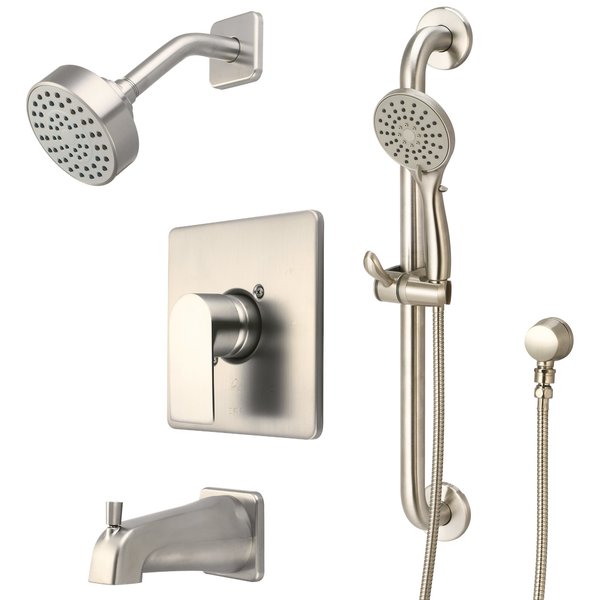 Olympia Single Handle Tub/Shower Trim Set W/Handheld in PVD Brushed Nickel TD-23910-ADA-BN